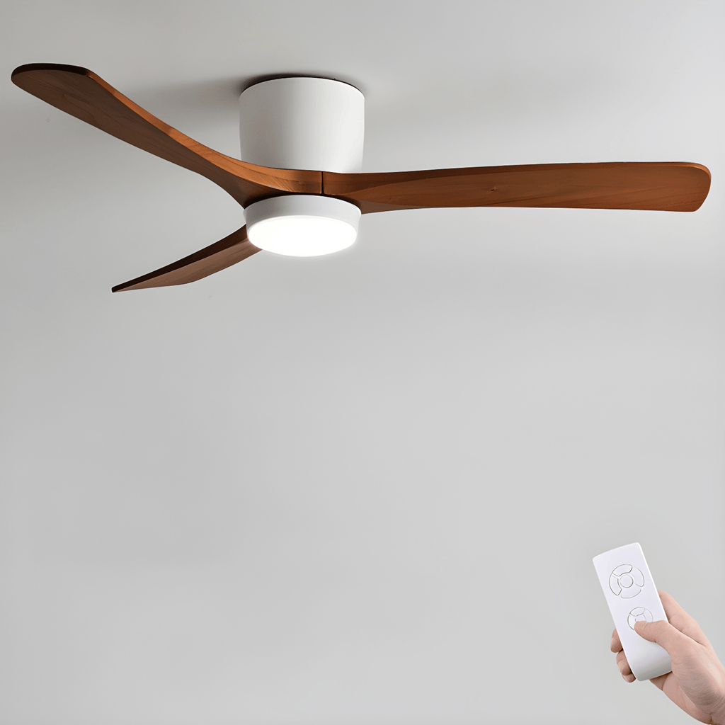 Plafonnier ventilateur moderne en bois Elena