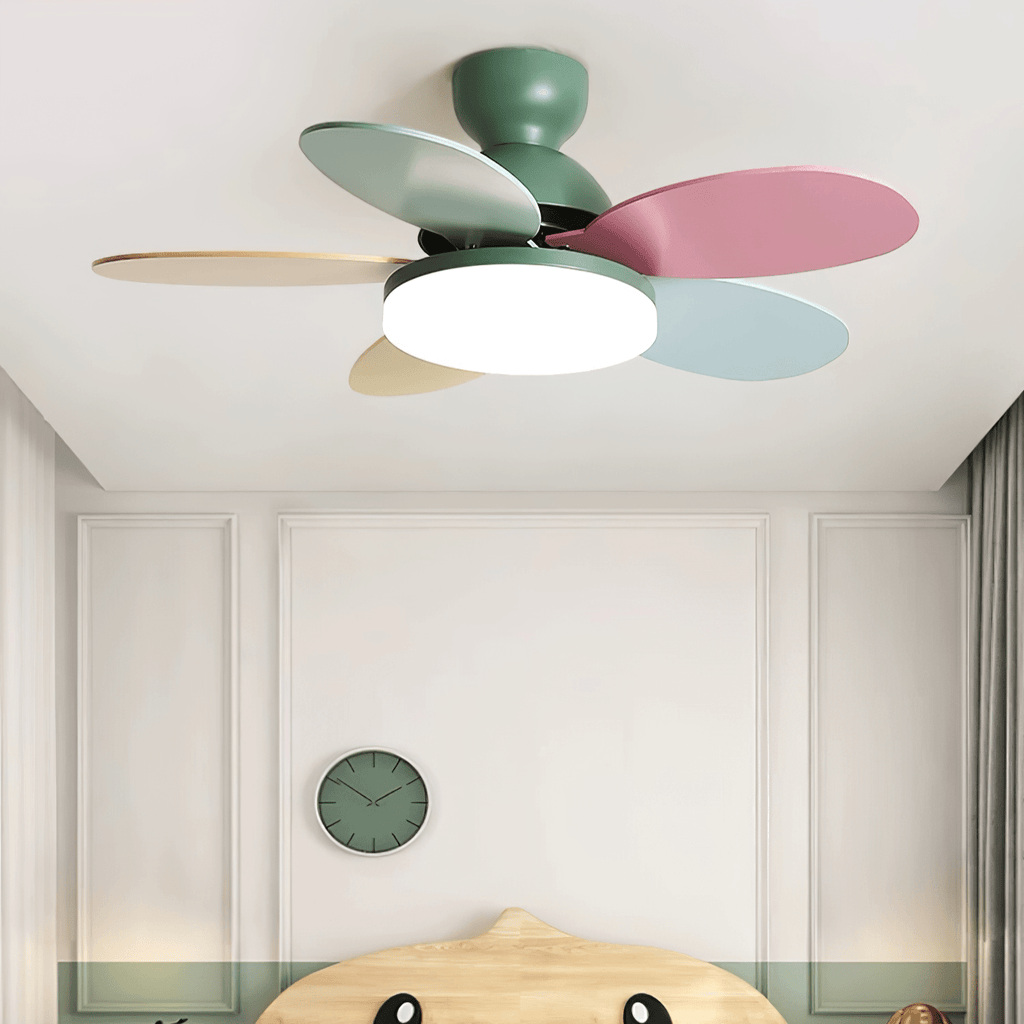 Liora Plafonnier Ventilateur pour Enfants en Verre Coloré