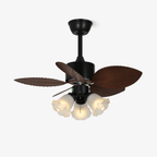 Plafonnier Ventilateur Florence en Bois Vintage