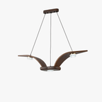 Lustra Lustre En Noyer Bois Cristal Sculptural