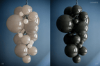 Aurora Lustre En Verre De Murano Grappes De Raisins Art Déco