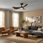 Ventilateur de plafond Finn à pales effet bambou avec lumière