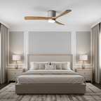 Ventilateur de plafond nordique en bois Ezra avec lumière