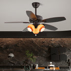 Solara Plafonnier Ventilateur Classique en Bois et Verre