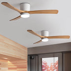Ventilateur de plafond nordique en bois Ezra avec lumière