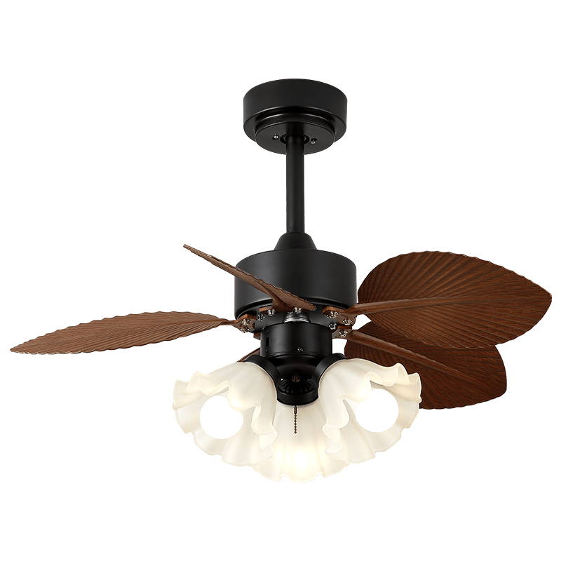 Ventilateur de Plafond Rosalyn en Bois Vintage avec Lumière