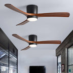 Ventilateur de plafond nordique en bois Ezra avec lumière