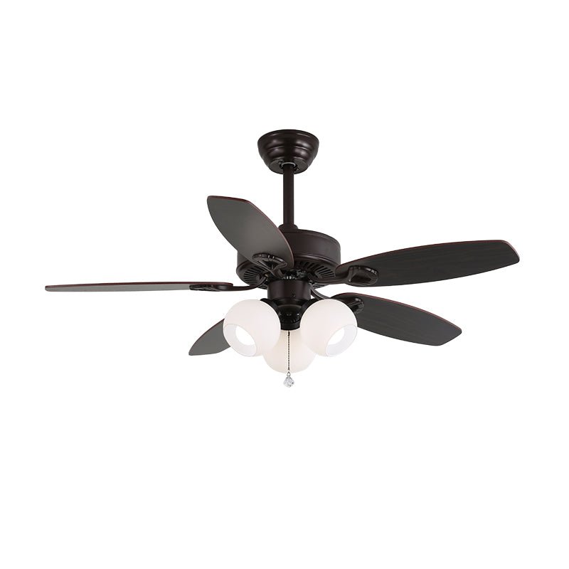 Solara Plafonnier Ventilateur Classique en Bois et Verre