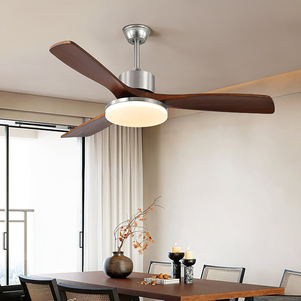 Plafonnier ventilateur moderne Orvian en bois