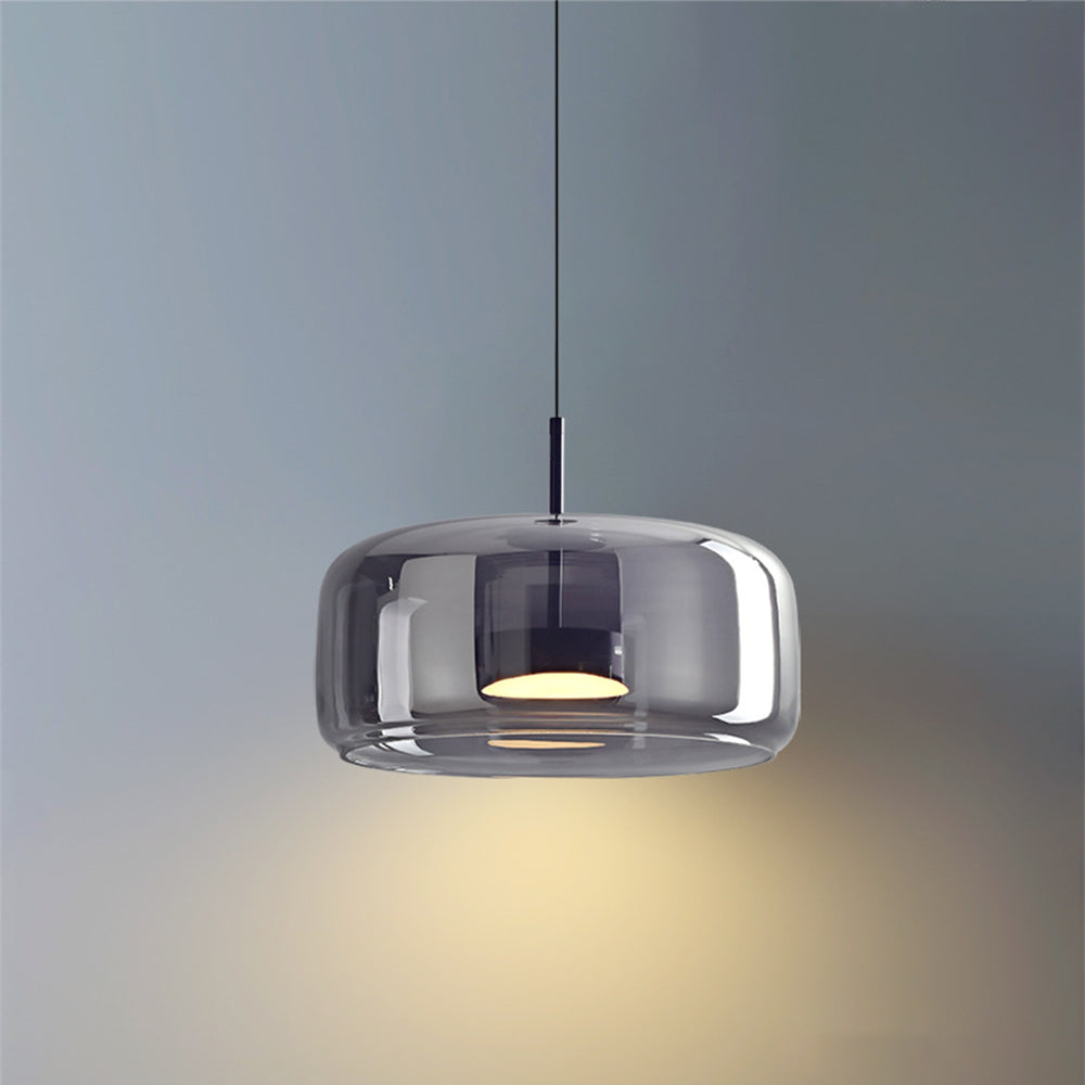 June Suspension Cylindre Moderne Verre. Claire/Grise Fumée/Ambre