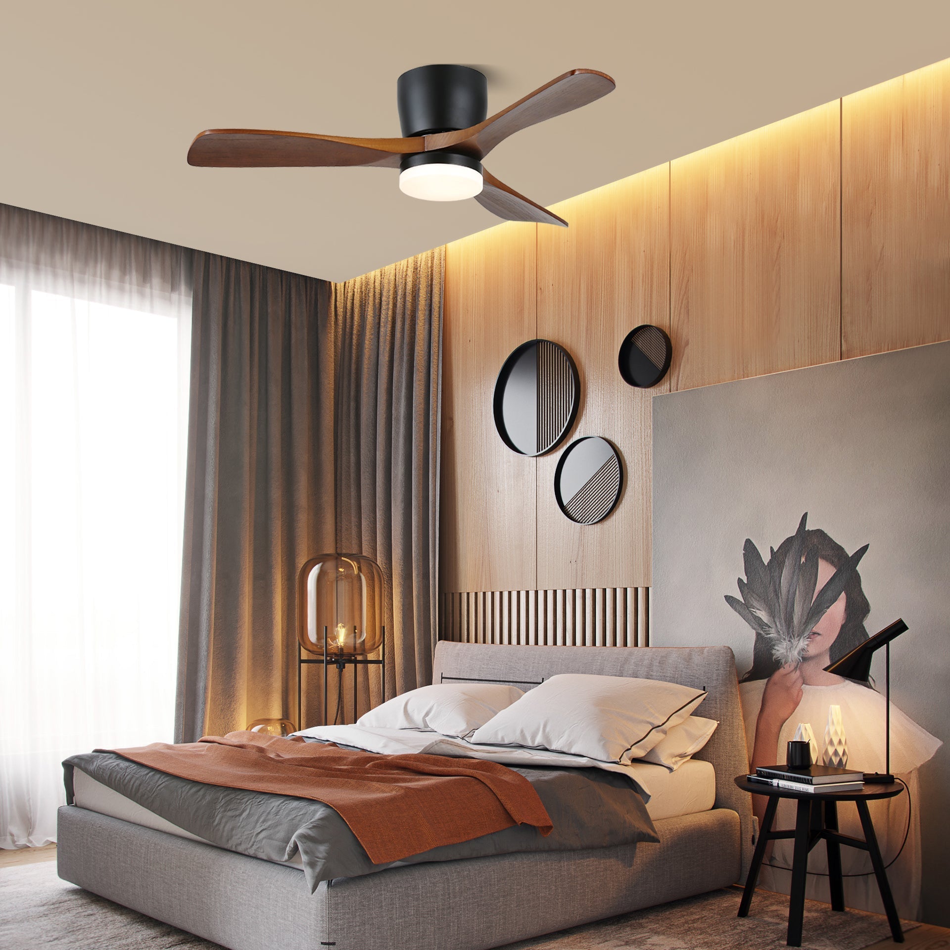 Ventilateur de plafond minimaliste Knox avec lumière