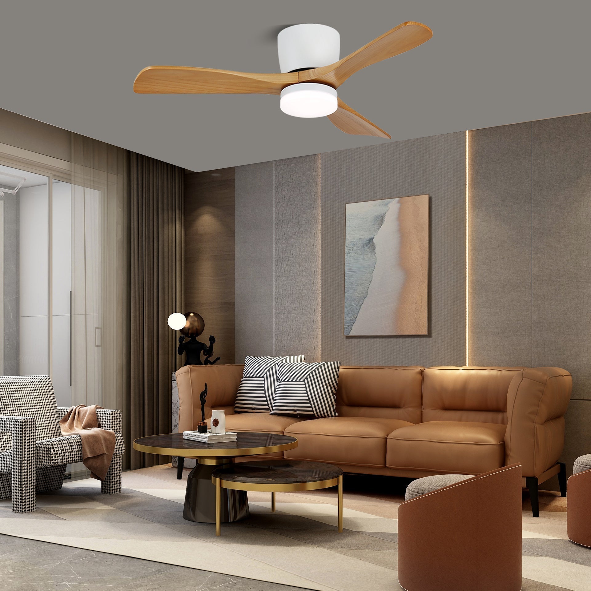 Ventilateur de plafond minimaliste Knox avec lumière