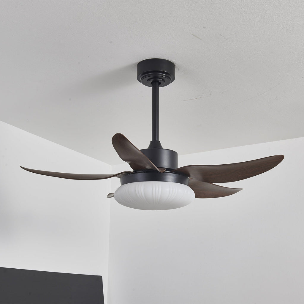 Zerith Ventilateur de Plafond Moderne en Bois avec Lumière