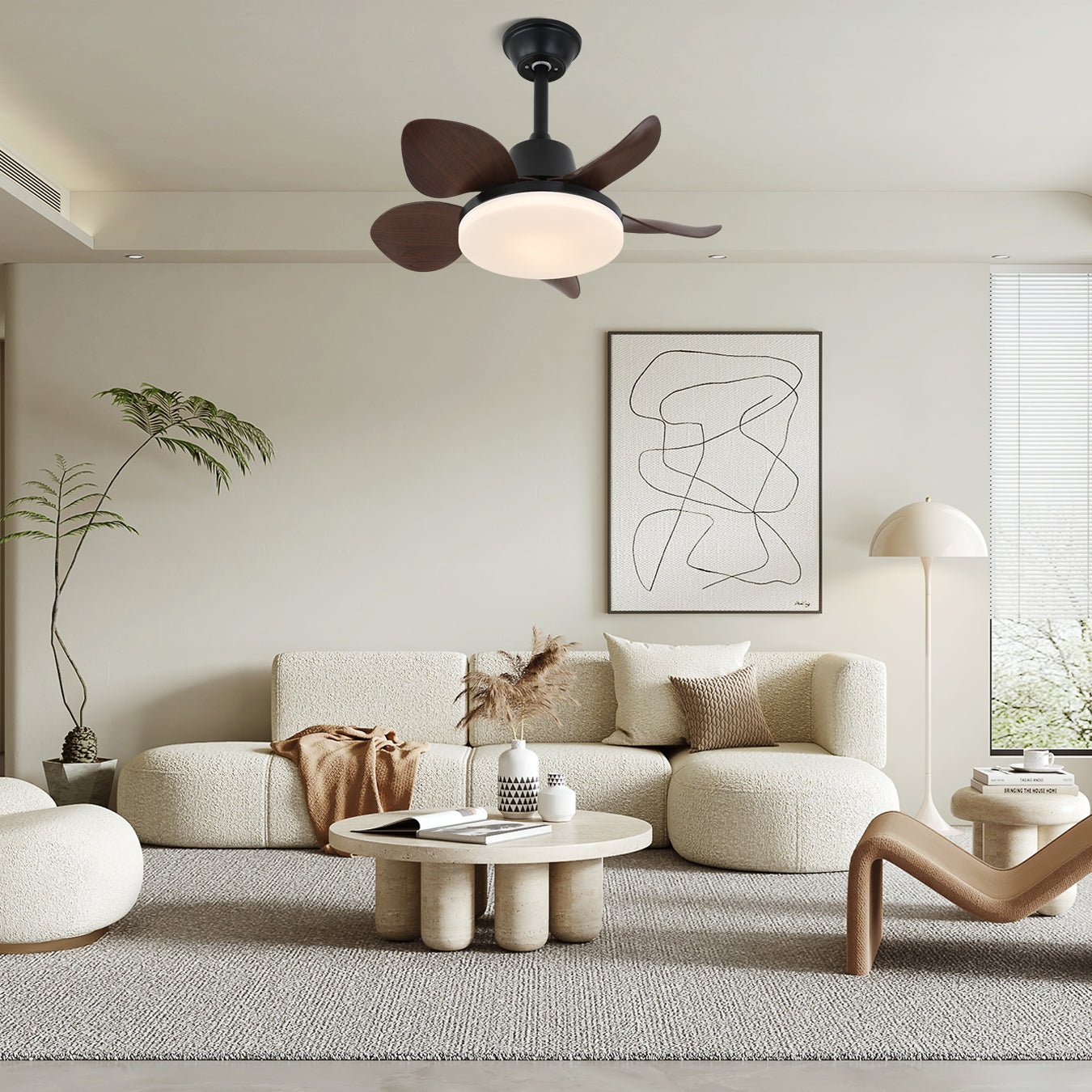Plafonnier Ventilateur Veyra Moderne en Bois
