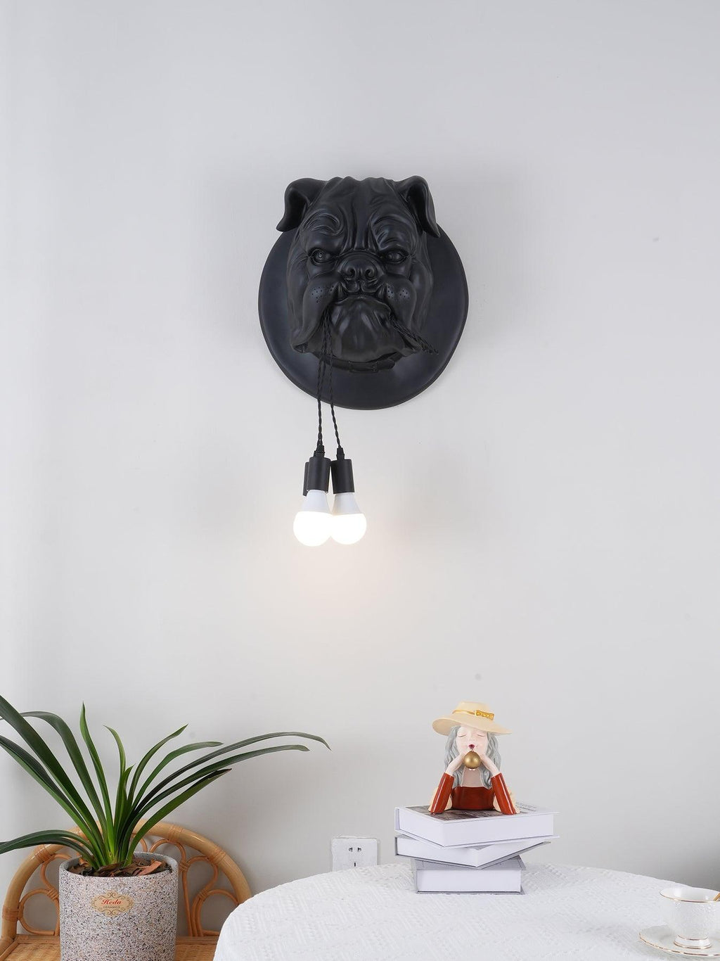 Lustra Applique Murale Sculpture Bulldog Fantaisiste