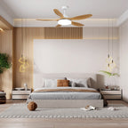 Plafonnier ventilateur Arysen minimaliste en bois