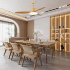 Plafonnier ventilateur Arysen minimaliste en bois