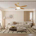Plafonnier ventilateur Arysen minimaliste en bois