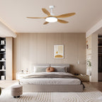 Plafonnier ventilateur Arysen minimaliste en bois