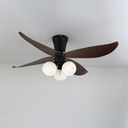 Plafonnier Ventilateur Lunair Vintage en Bois et Verre