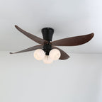 Plafonnier Ventilateur Lunair Vintage en Bois et Verre