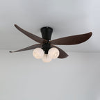Plafonnier Ventilateur Lunair Vintage en Bois et Verre