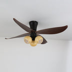 Plafonnier Ventilateur Lunair Vintage en Bois et Verre