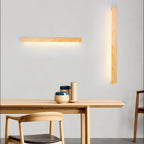 Lustra Applique Murale Linéaire Bois et LED Design Minimaliste