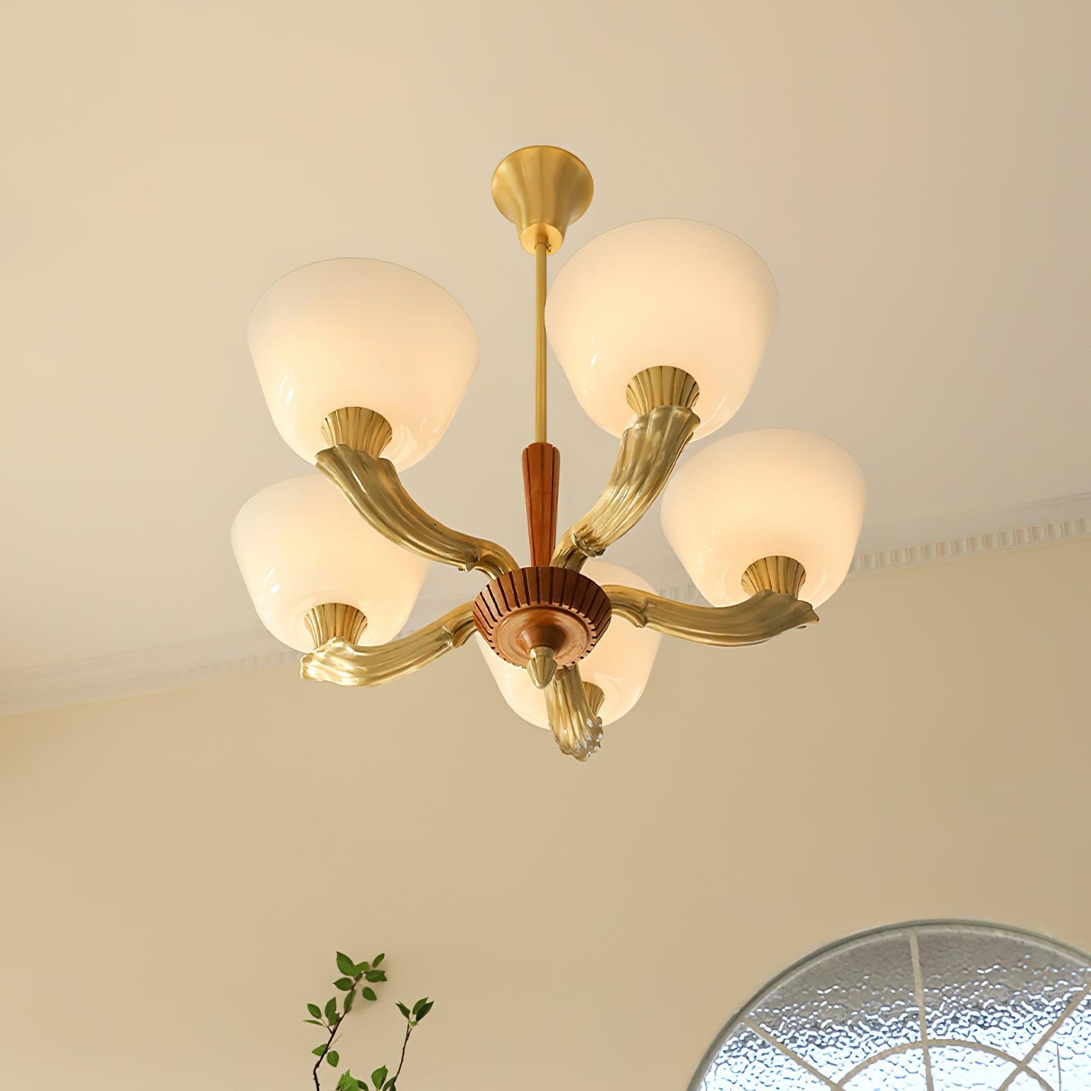 Lustra Lustre Vintage à Abat-jour Évasé