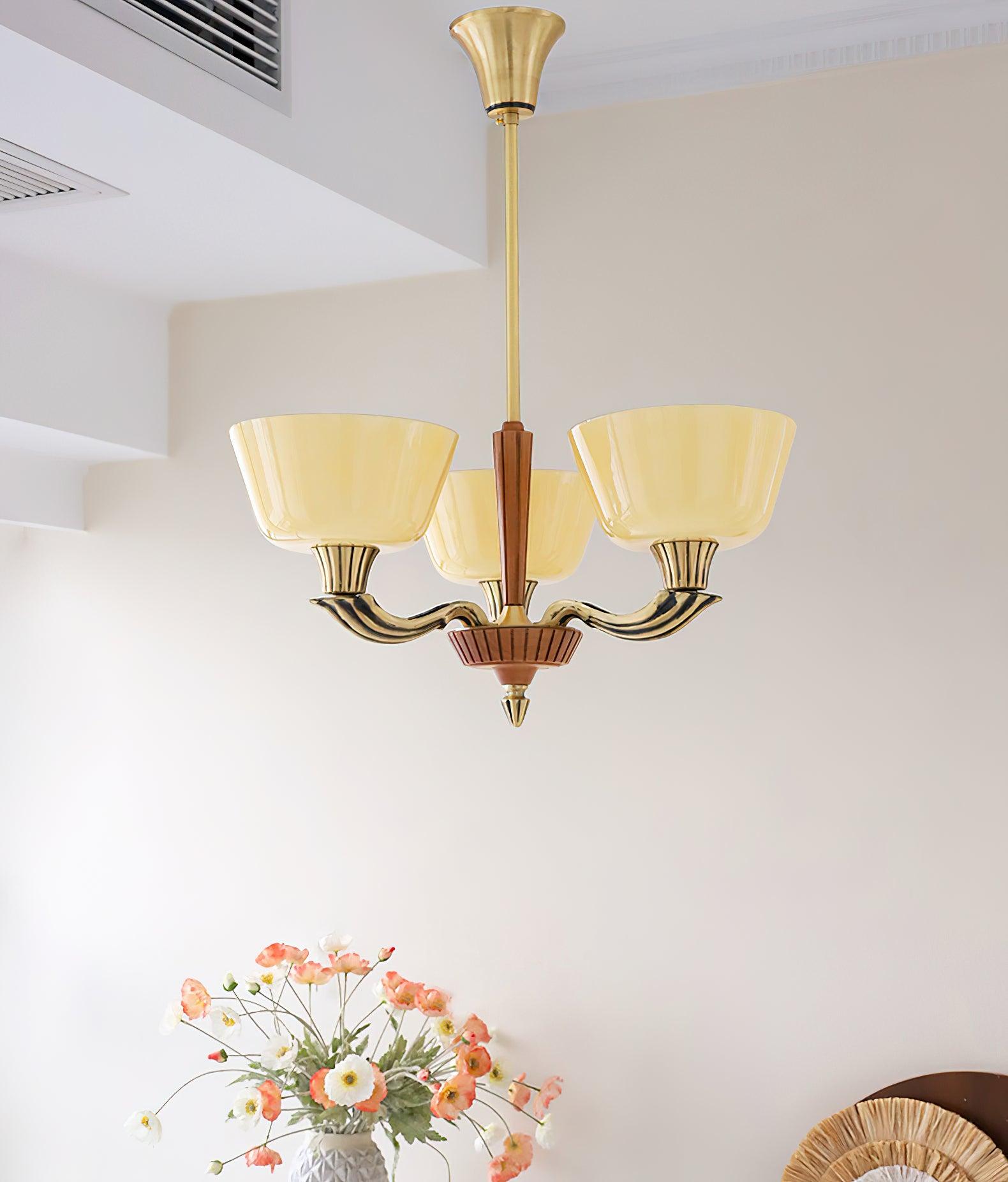 Lustra Lustre Vintage à Abat-jour Évasé