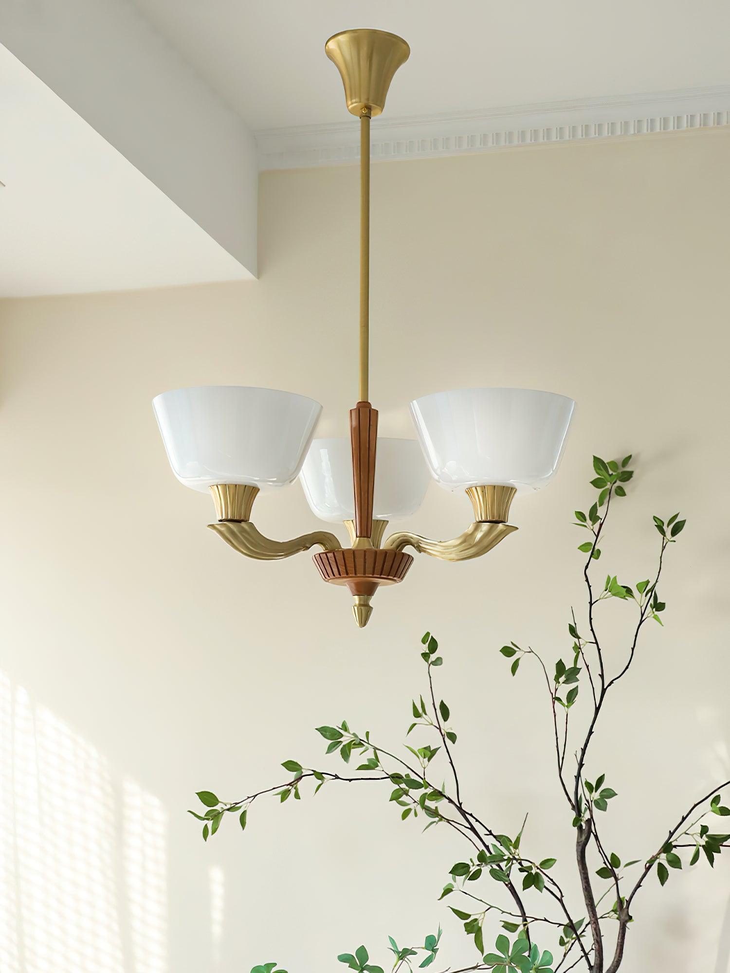 Lustra Lustre Vintage à Abat-jour Évasé