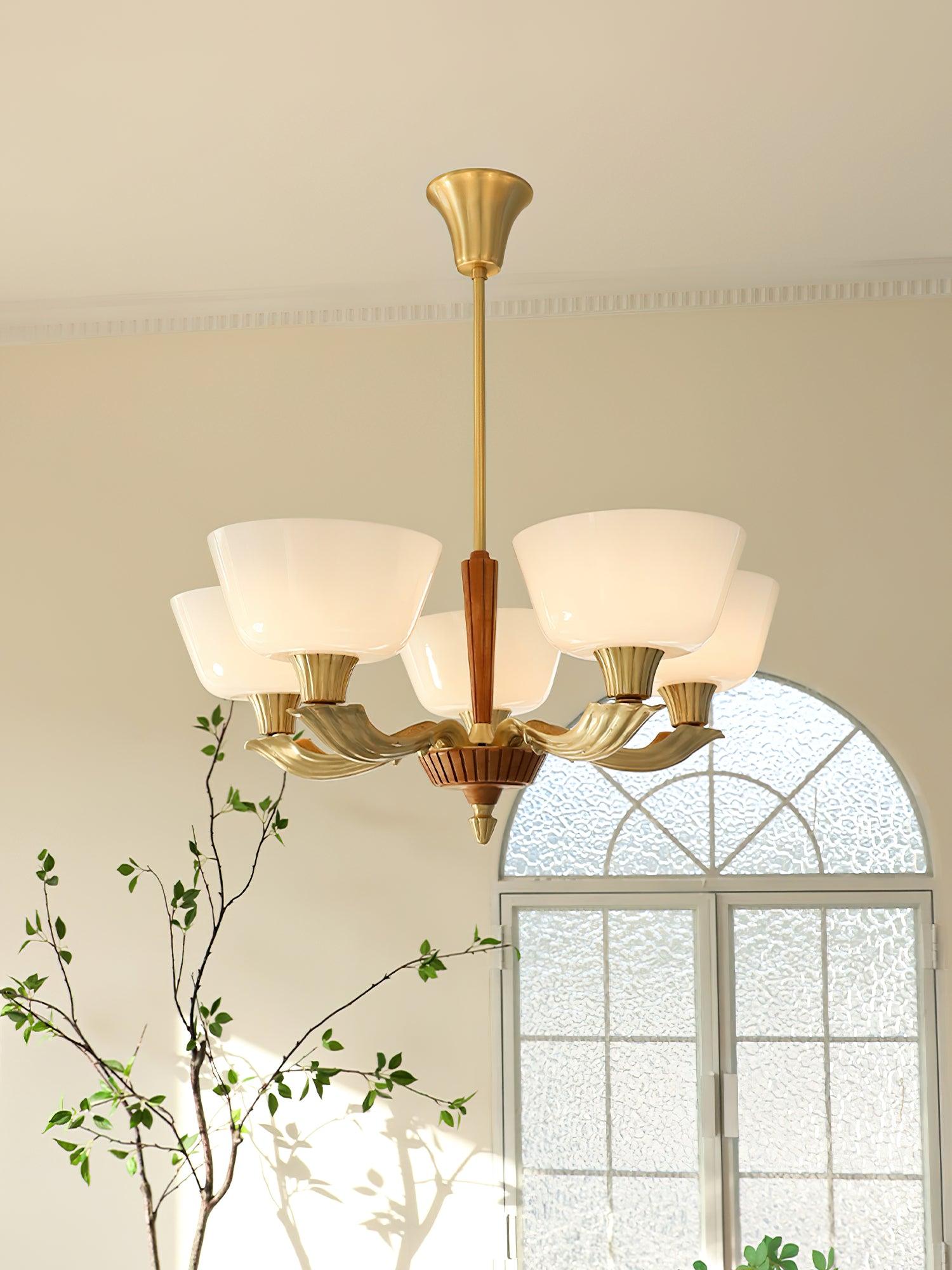 Lustra Lustre Vintage à Abat-jour Évasé