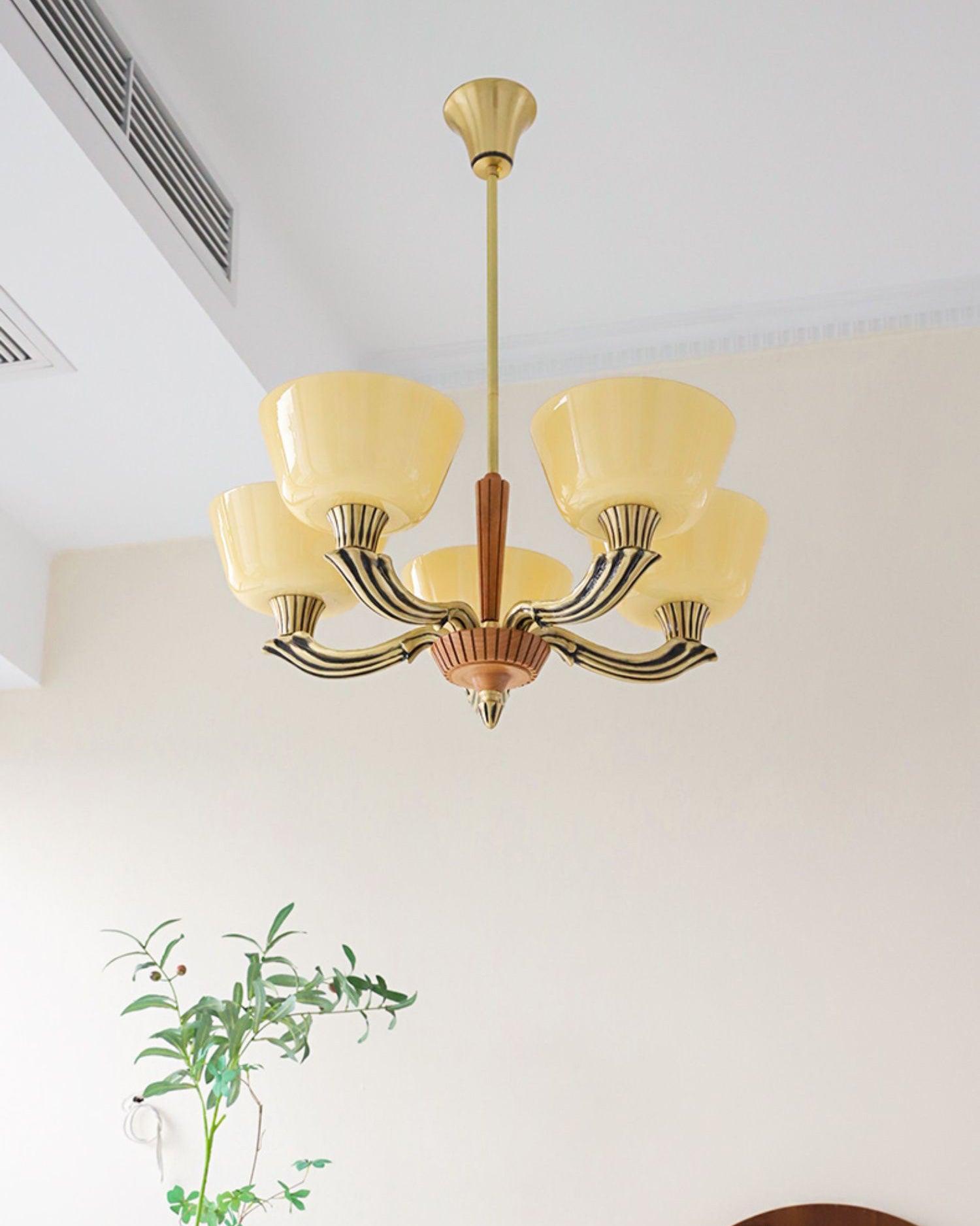 Lustra Lustre Vintage à Abat-jour Évasé