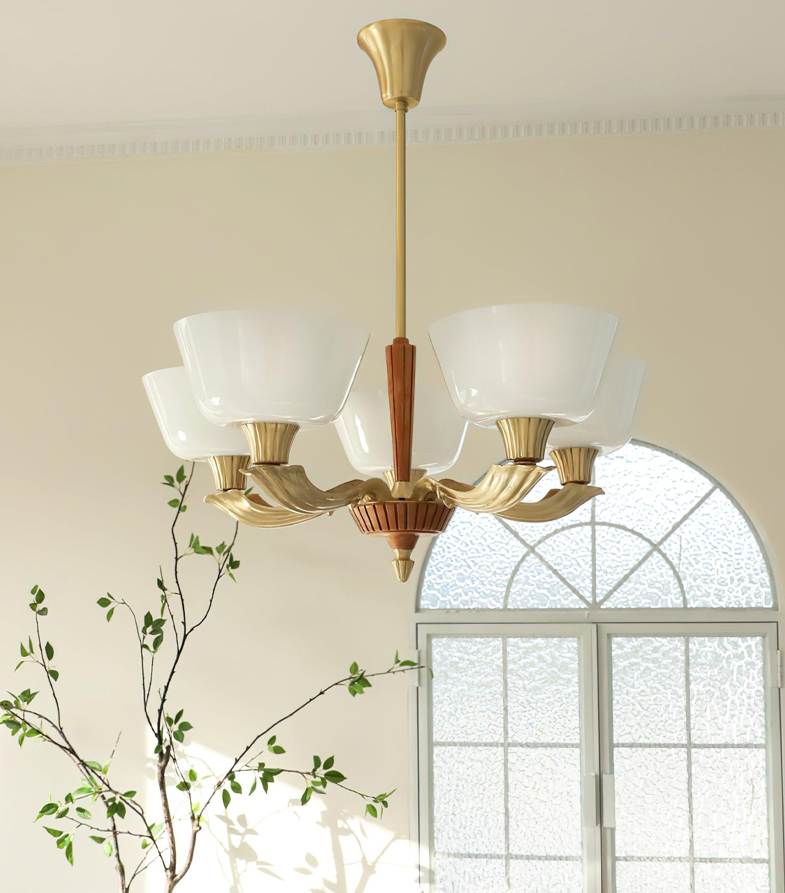 Lustra Lustre Vintage à Abat-jour Évasé