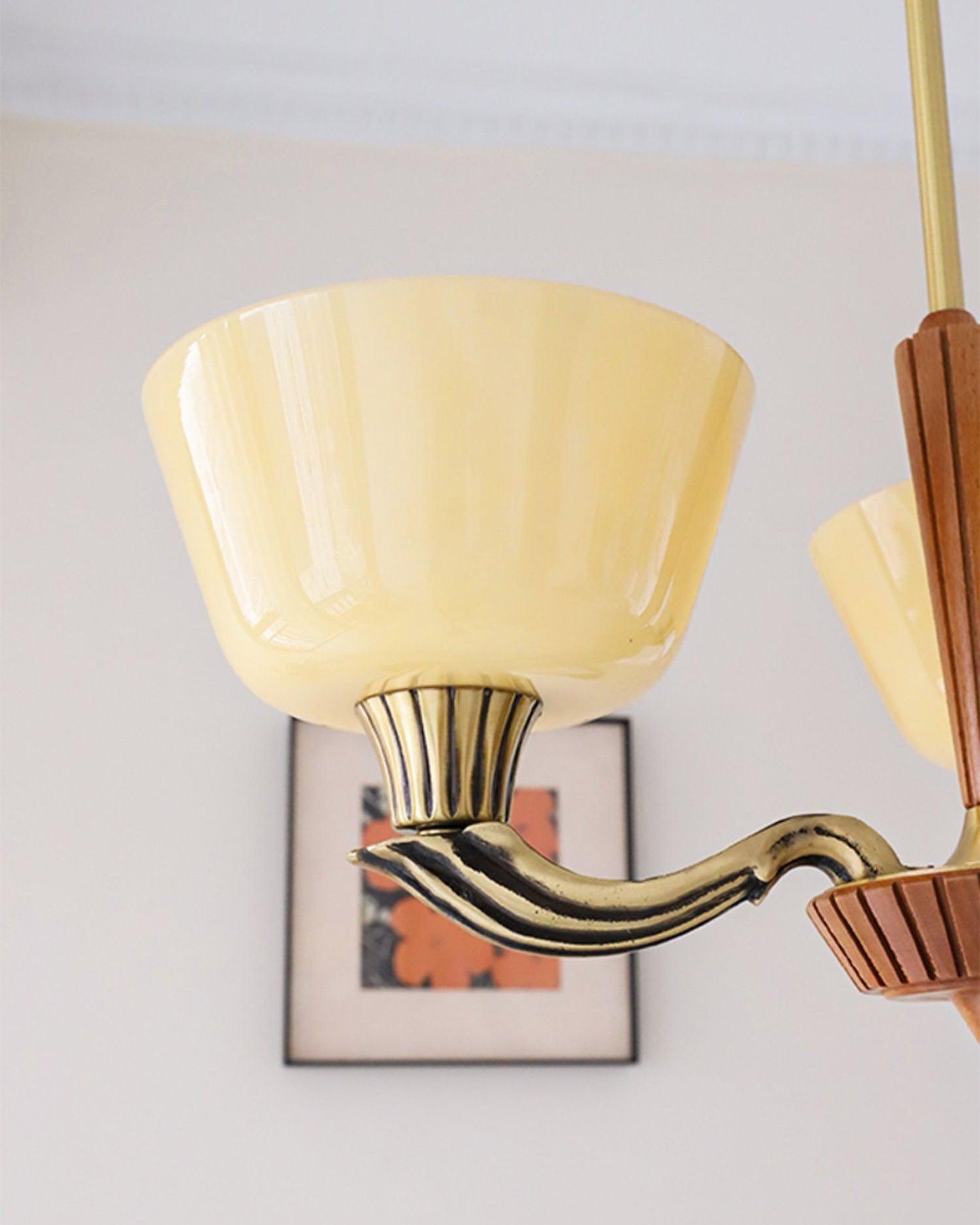 Lustra Lustre Vintage à Abat-jour Évasé