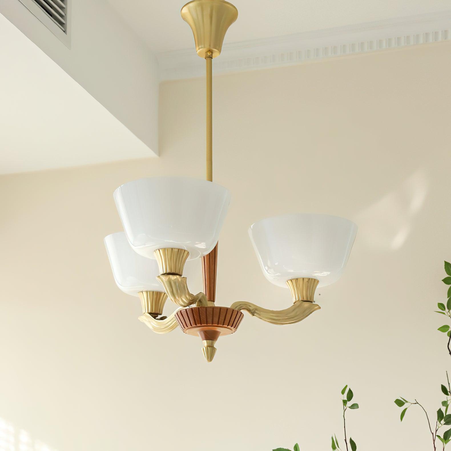 Lustra Lustre Vintage à Abat-jour Évasé