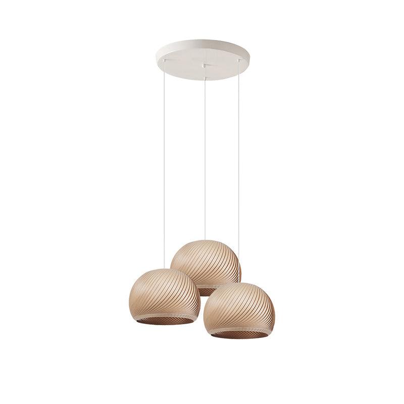 Spiral Lampe Suspension en Bois Vintage