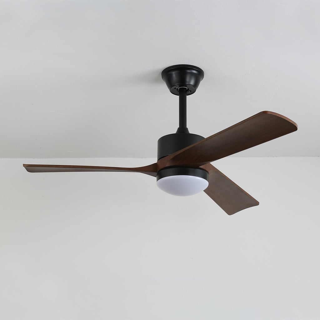 Ventilateur de plafond moderne en bois avec lumière Evraeis