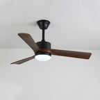 Ventilateur de plafond moderne en bois avec lumière Evraeis