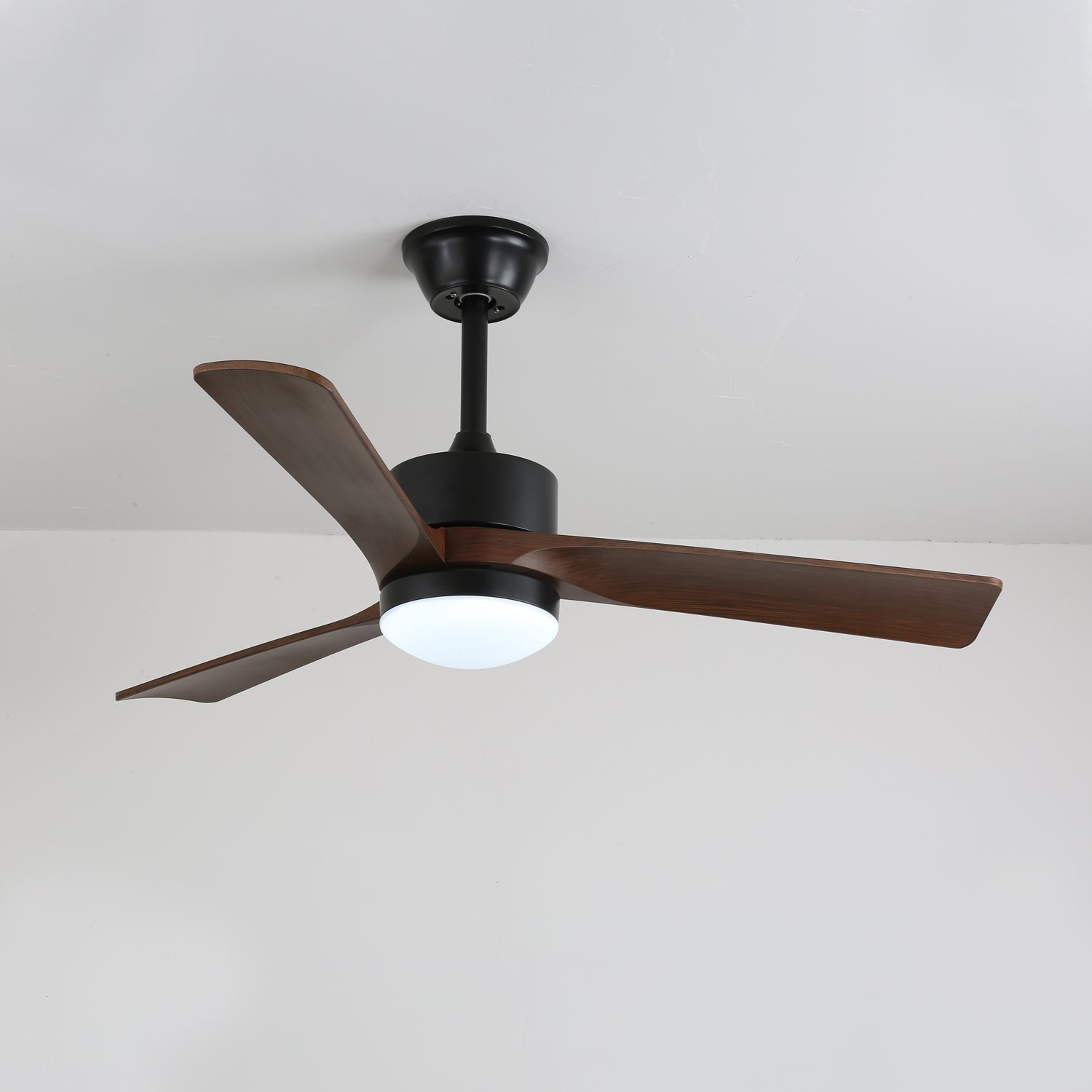 Ventilateur de plafond moderne en bois avec lumière Evraeis