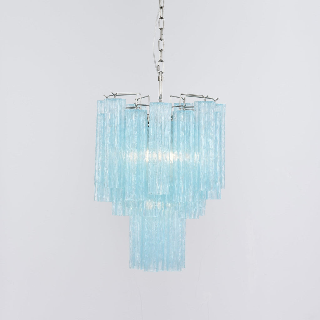 Aurora Lustre Azzura En Verre De Murano Tubes Style Côtier