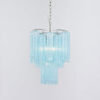 Aurora Lustre Azzura En Verre De Murano Tubes Style Côtier