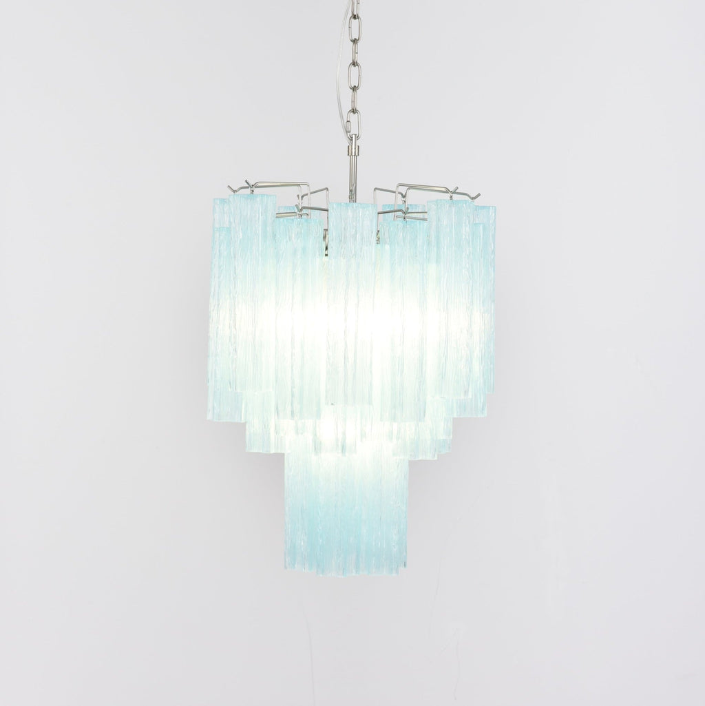 Aurora Lustre Azzura En Verre De Murano Tubes Style Côtier
