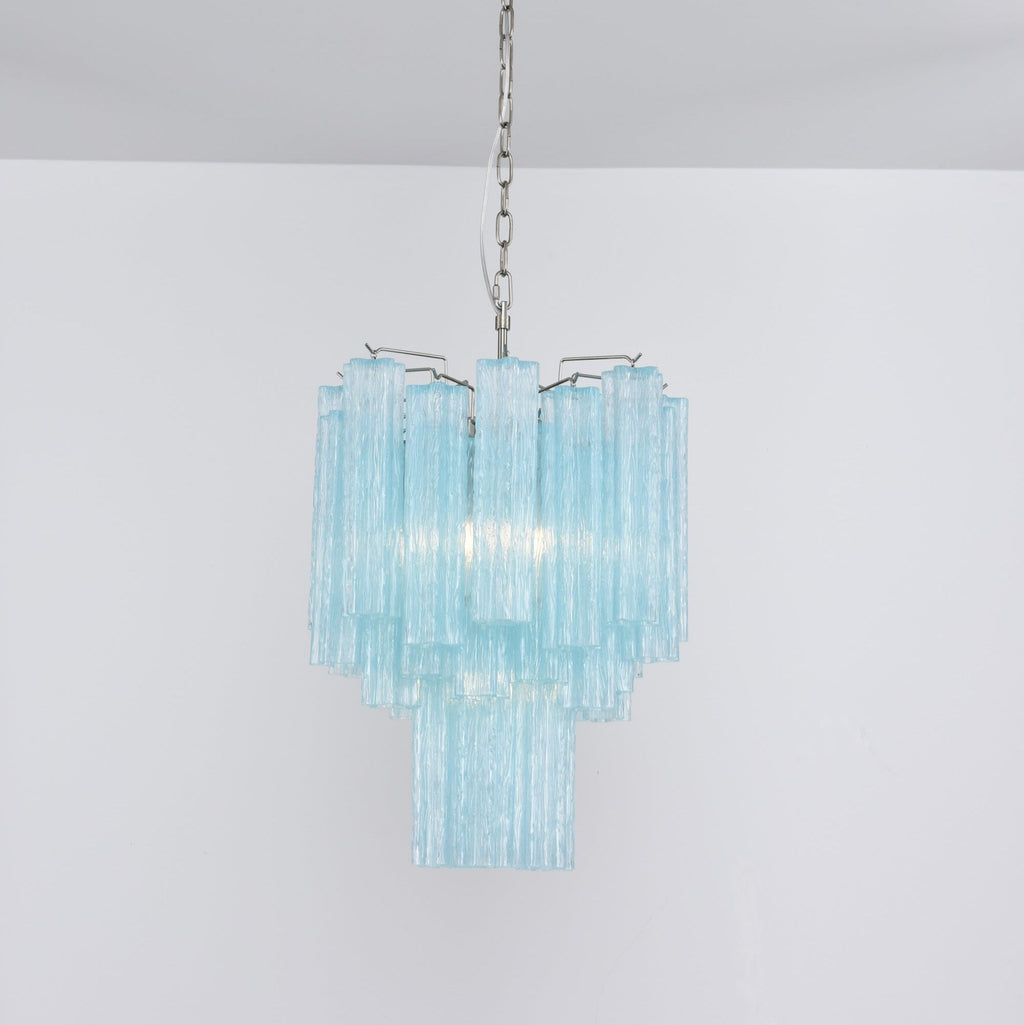 Aurora Lustre Azzura En Verre De Murano Tubes Style Côtier