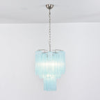 Aurora Lustre Azzura En Verre De Murano Tubes Style Côtier