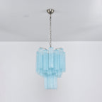 Aurora Lustre Azzura En Verre De Murano Tubes Style Côtier
