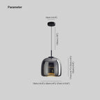 June Suspension Luminaire Design Verre Gris Fumé