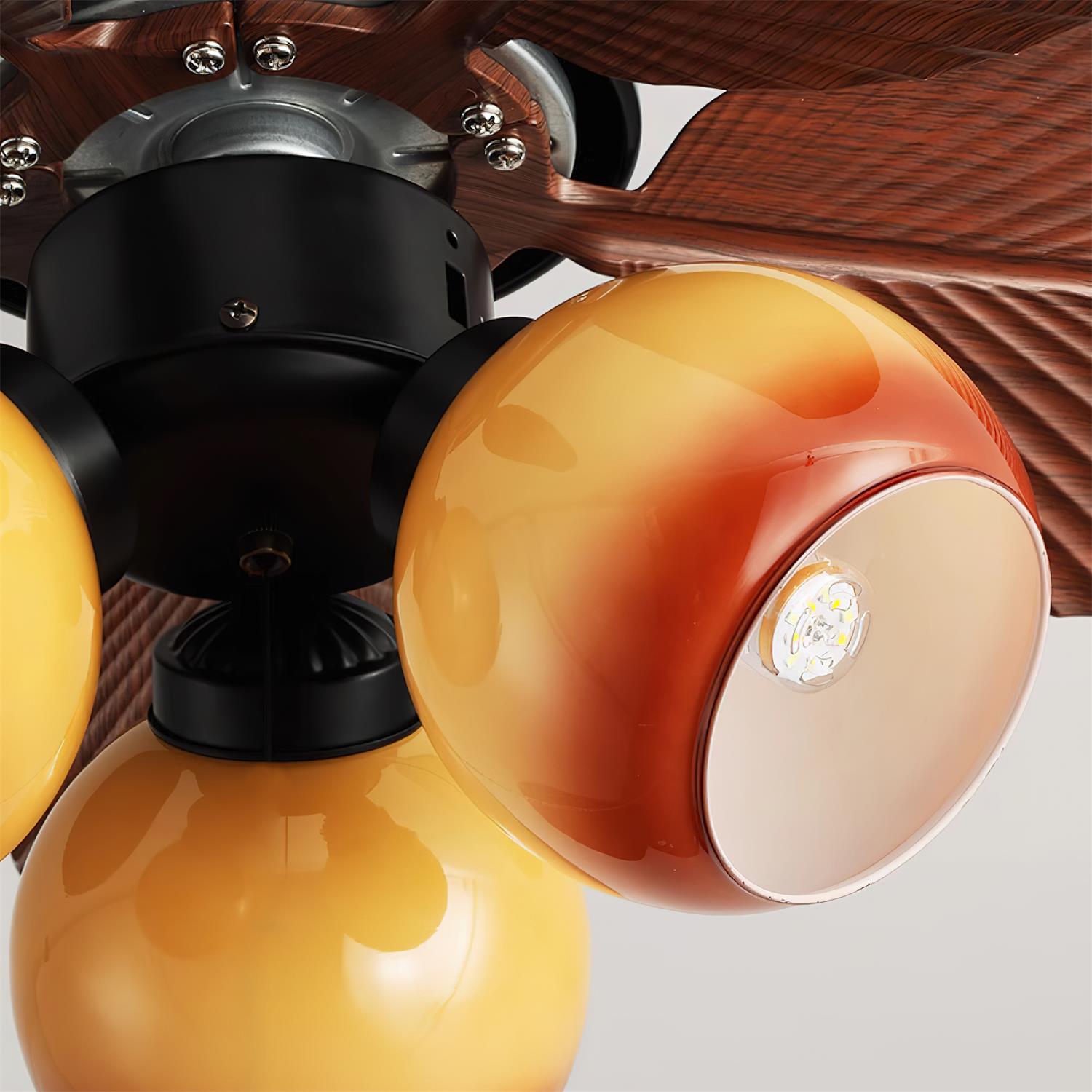 Plafonnier Ventilateur Nerina en Verre Tropical