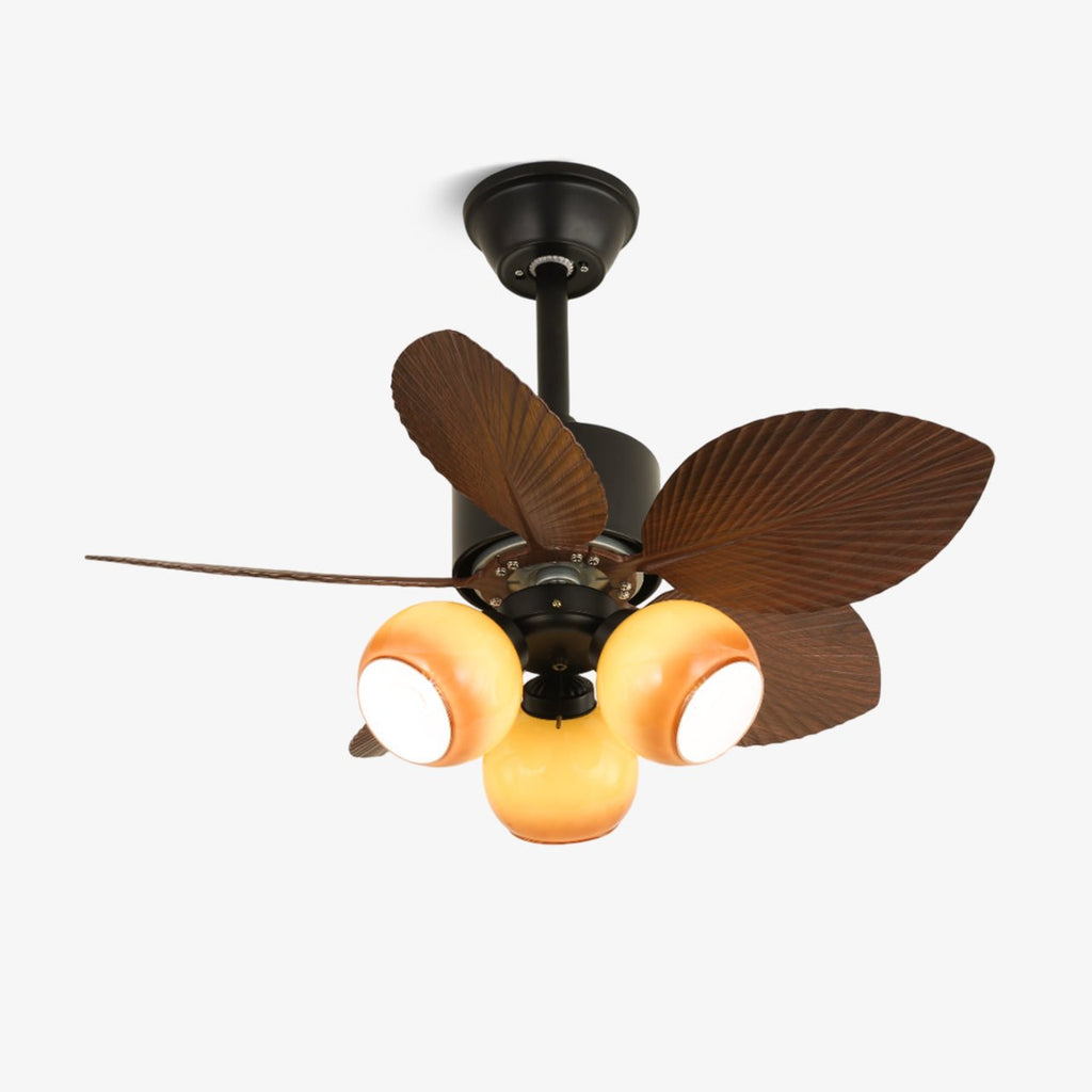 Plafonnier Ventilateur Nerina en Verre Tropical