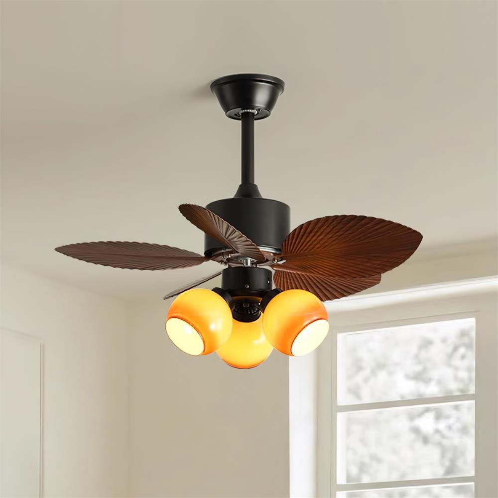 Plafonnier Ventilateur Nerina en Verre Tropical